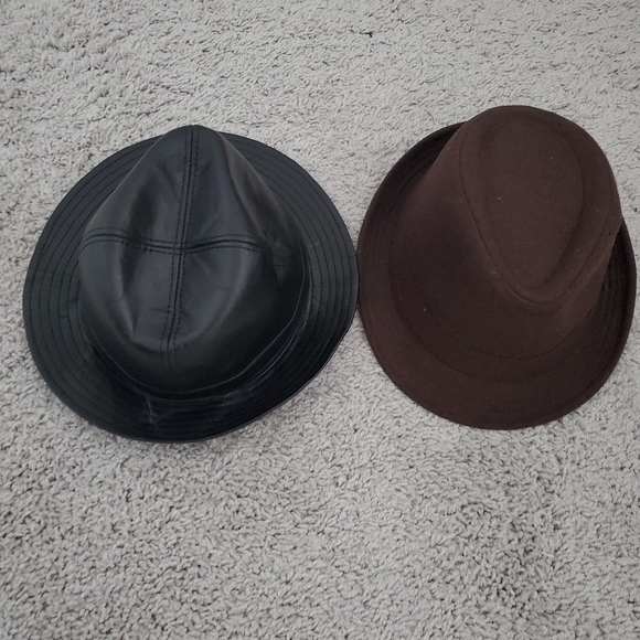 Two Mens Top Hats - Black and Brown - Picture 1 of 3